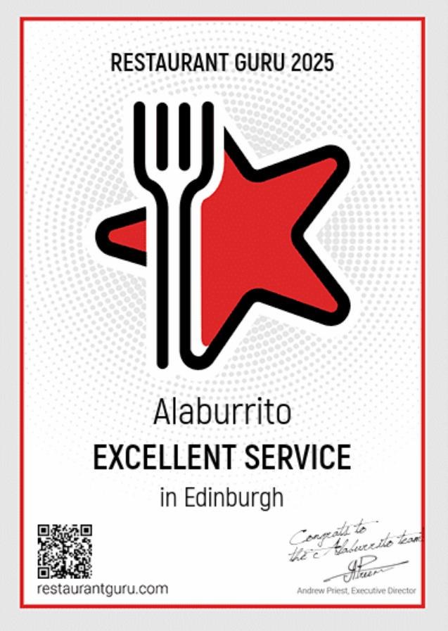 Restaurant Guru 2025 – Excellent Service, Edinburgh